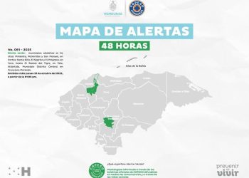 La Secretaría de Gestión de Riesgos y Contingencias Nacionales (Copeco) informó que se mantiene la Alerta Verde para el Distrito Central, en Francisco Morazán, debido a las lluvias recientes que han generado deslizamientos y saturación del suelo en varias zonas de la capital.