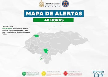 Tegucigalpa.- Las lluvias continuarán marcando las condiciones del tiempo en Honduras. La Secretaría de Gestión de Riesgos y Contingencias Nacionales, Copeco, extendió por 48 horas la Alerta Verde para Alianza, Distrito Central y San Pedro Sula, ante la persistencia de condiciones atmosféricas inestables que podrían generar nuevas incidencias en zonas vulnerables.